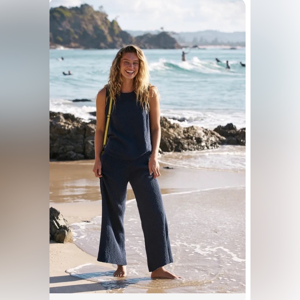 Free People Adelaide Sweater Set Navy XS